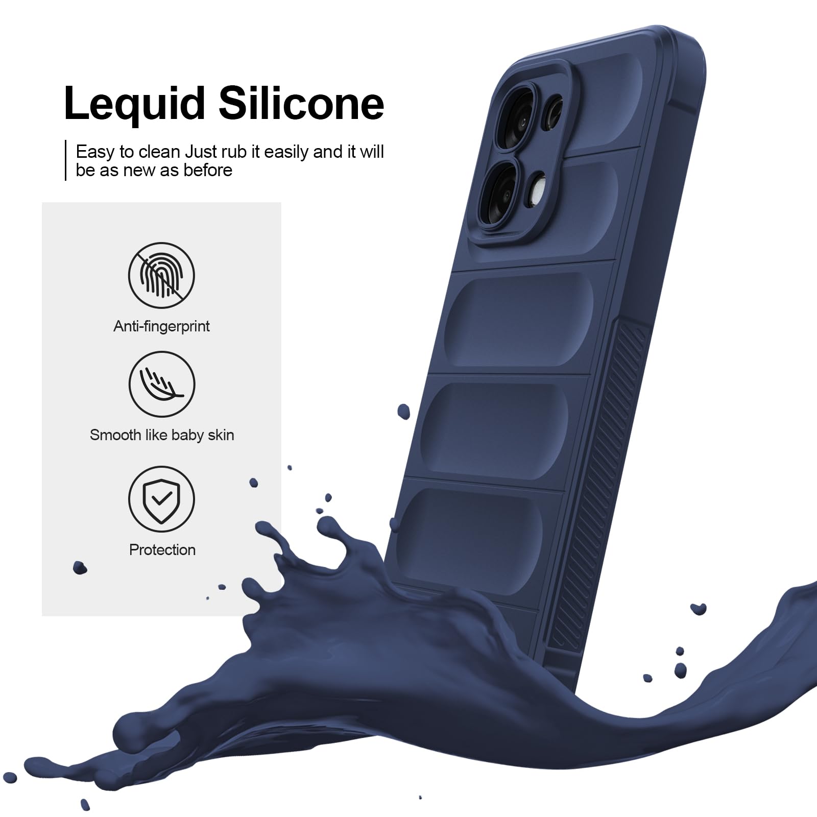 Silicone Case Compatible with Oppo A6 Pro, Anti-Scratch Microfiber Lining, Shockproof Case with Camera Protection, Blue — view 4