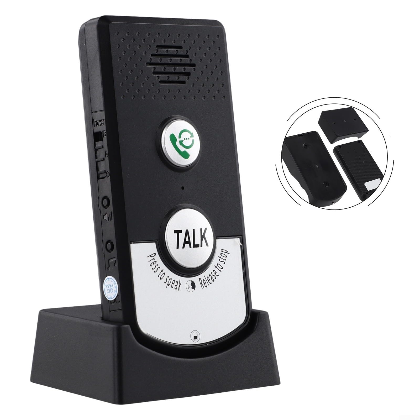 Campanello intelligente wireless con portata di 1000 m, citofono, audio a 2 vie, impermeabile, batteria da 2000 mAh, per ville e condomini, nero/bianco (nero)