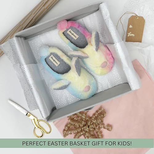 Miniatura 3 de Dearfoams Easter Basket Stuffers Gifts for Kids Family Matching Fuzzy Bunny Slippers