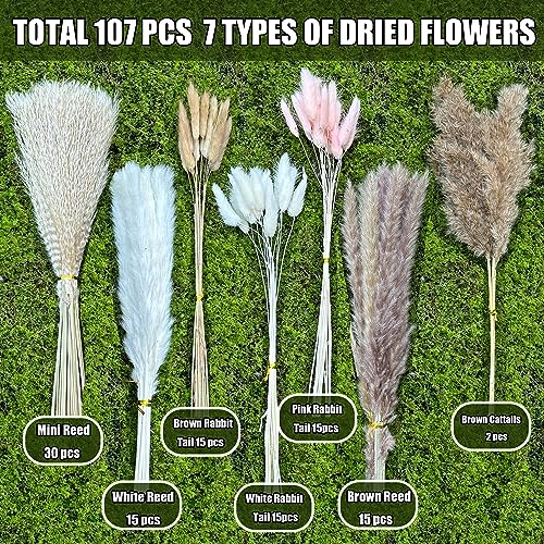 Dried Pampas Grass Decor 107 pcs Boho Home Decor miniatura 2