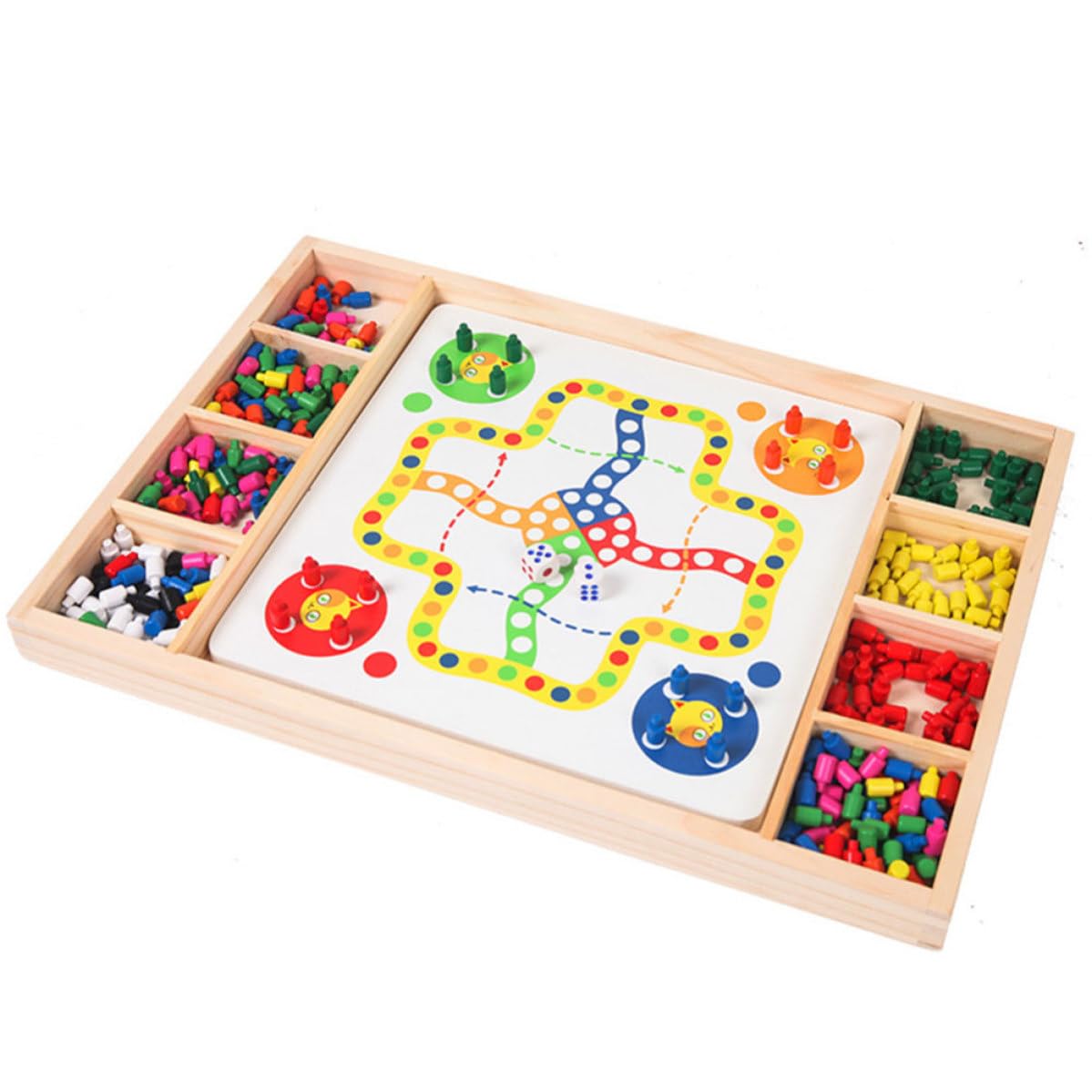 Vaguelly Gioco Puzzle Chiodini a Forma di Fungo in Legno Bianco, Giocattolo Educativo per Coltivare Riconoscimento dei Colori e Stimolare la Creatività, Adatto per Compleanni e Vita