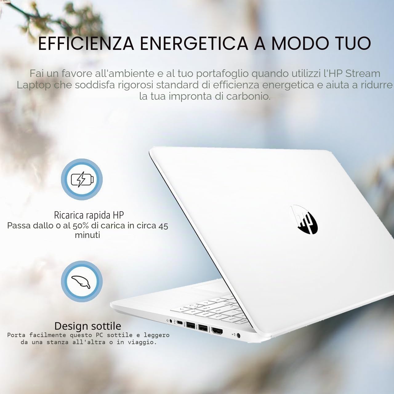 HP Stream - Computer portatile da 14 pollici per studenti, Intel Celeron N4120, 16 GB di RAM, 64 GB eMMC, Microsoft 365, webcam 720p, Windows 11 S, batteria a lunga durata, con accessori 5ave, bianco
