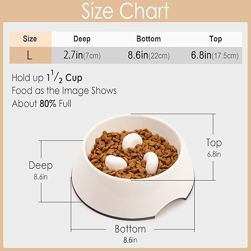 Miniatura 6 de SUPERDESIGN - Tazón de alimentación lenta para perros y gatos, 1.5 tazas, tazón de alimentación lenta para perros y gatos, cuenco para perros de