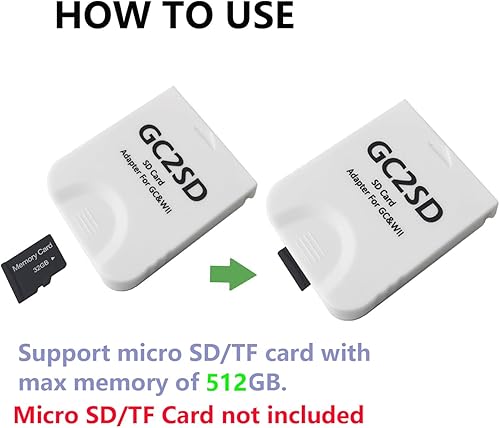 Miniatura 4 de GC2SD Almacenamiento Guardar Juego Adaptador de tarjeta de memoria Adaptador de tarjeta Micro SD Lector de tarjetas TF Plug and Play Consola de