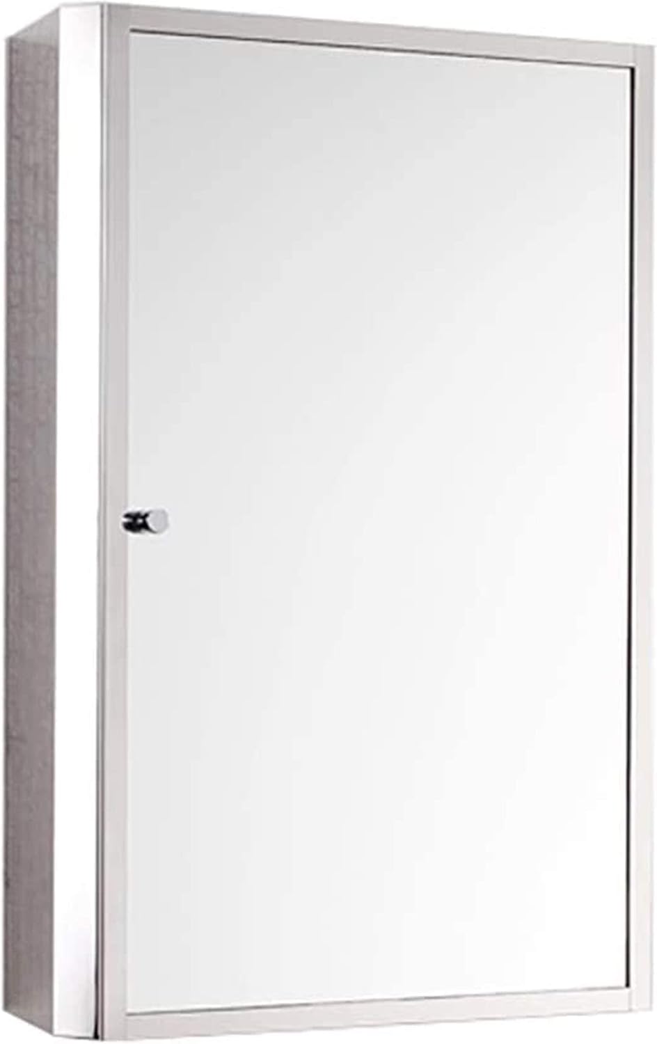 Stainless Steel Bathroom Mirror Cabinet, Wall-Mounted, Beveled Rectangular Storage, 13.3x19.6in(15.7x23.6in)