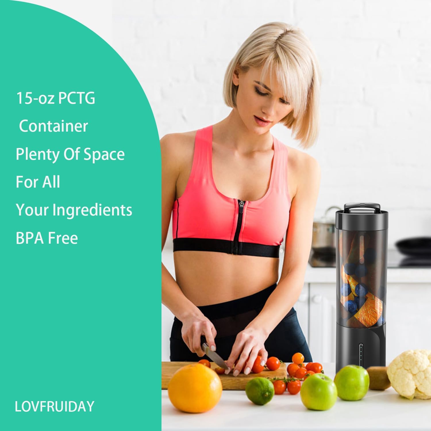 Portable Blender, Personal Size Blender for Smoothies and Shakes, 15oz Travel Blenders with 6 Stainless Steel Blades, Powerful & Rechargeable, 4000mAh Battery, USB Charging (Black)