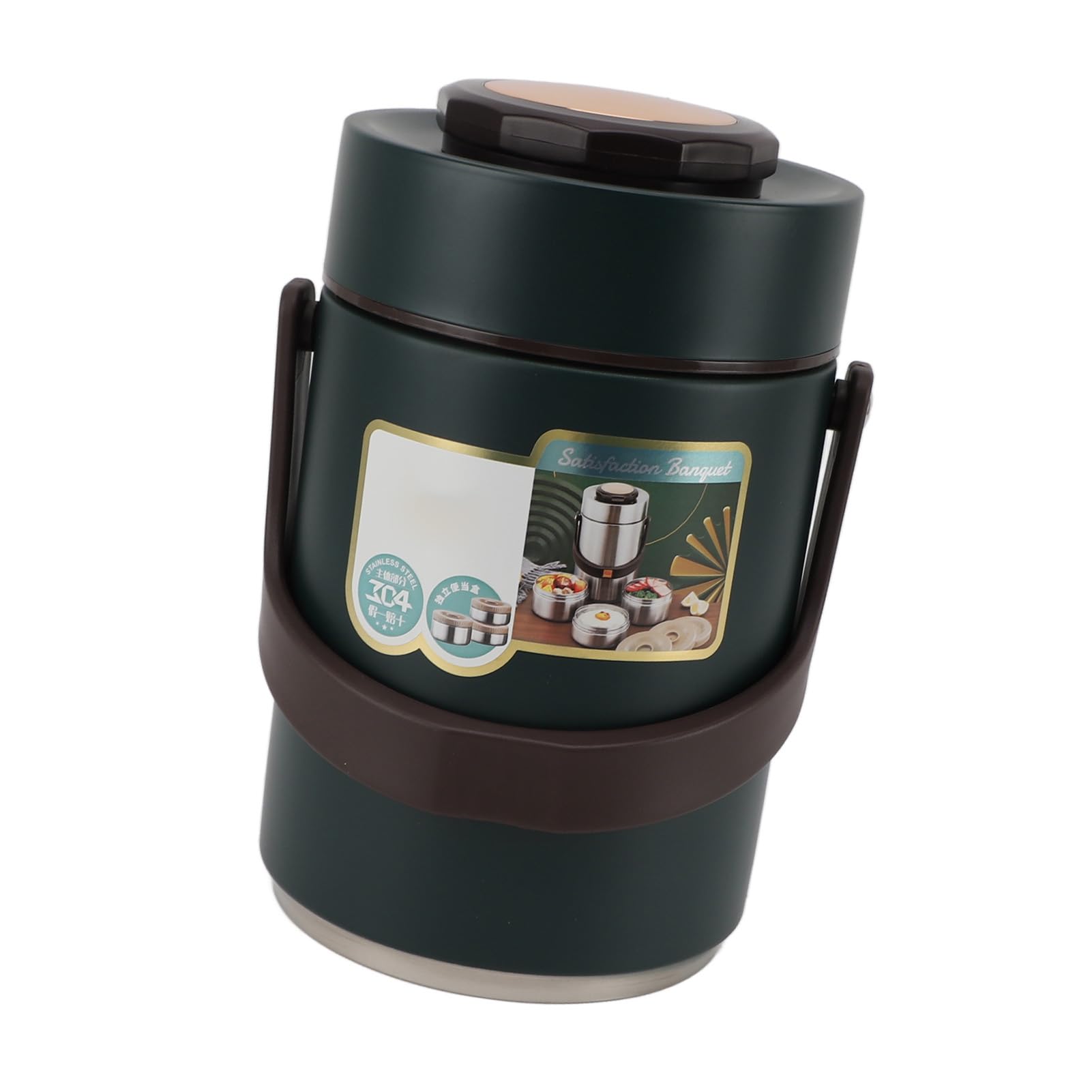 Tarro de comida aislado de acero inoxidable de 64 oz, recipiente grande para almuerzo al vacío para comidas frías y calientes, termo portátil para estudiantes y trabajadores de (2000ml)