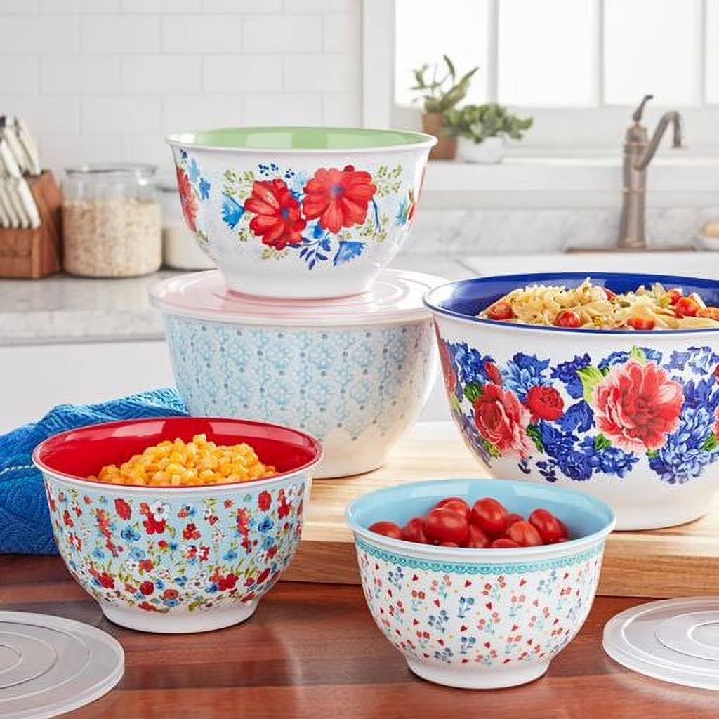 Melamine Mixing Bowl Set, 5-Piece Set, Spring Bouquet (Heritage Floral)