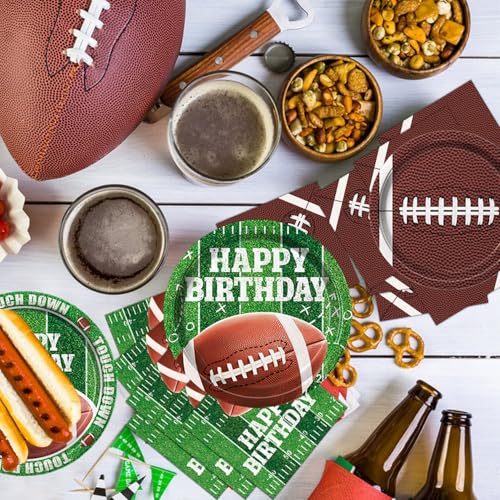 Football Birthday Party Decorations, Football Party Supplies Includes Plates, Napkins, Cups, Banner, Balloons, Tablecloth for Football Birthday Party Football Game Day, Serve 20 - Image 3