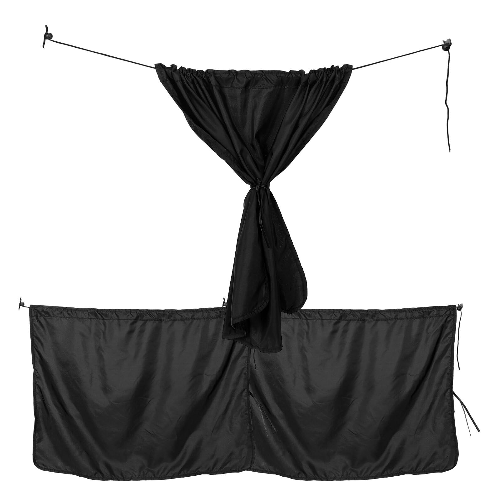 Cortina Trasera para Coche 3 Piezas Negro Poliéster Parasol