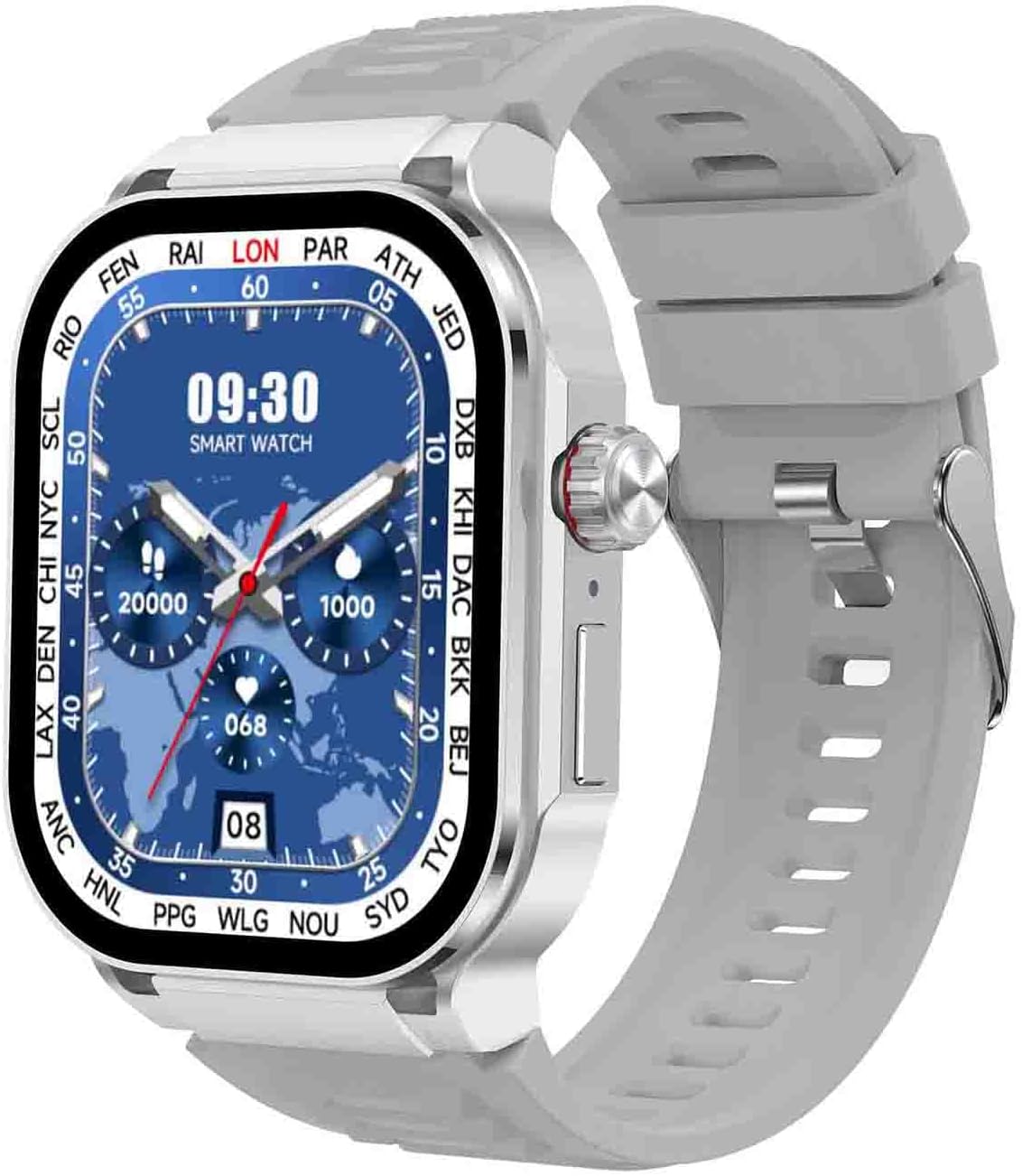 2.06" Smart Watches for Men Outdoor Watches for Men Waterproof Health Monitor with Heart Rate Monitor Sleep Tracker Sports Watch for iOS Android