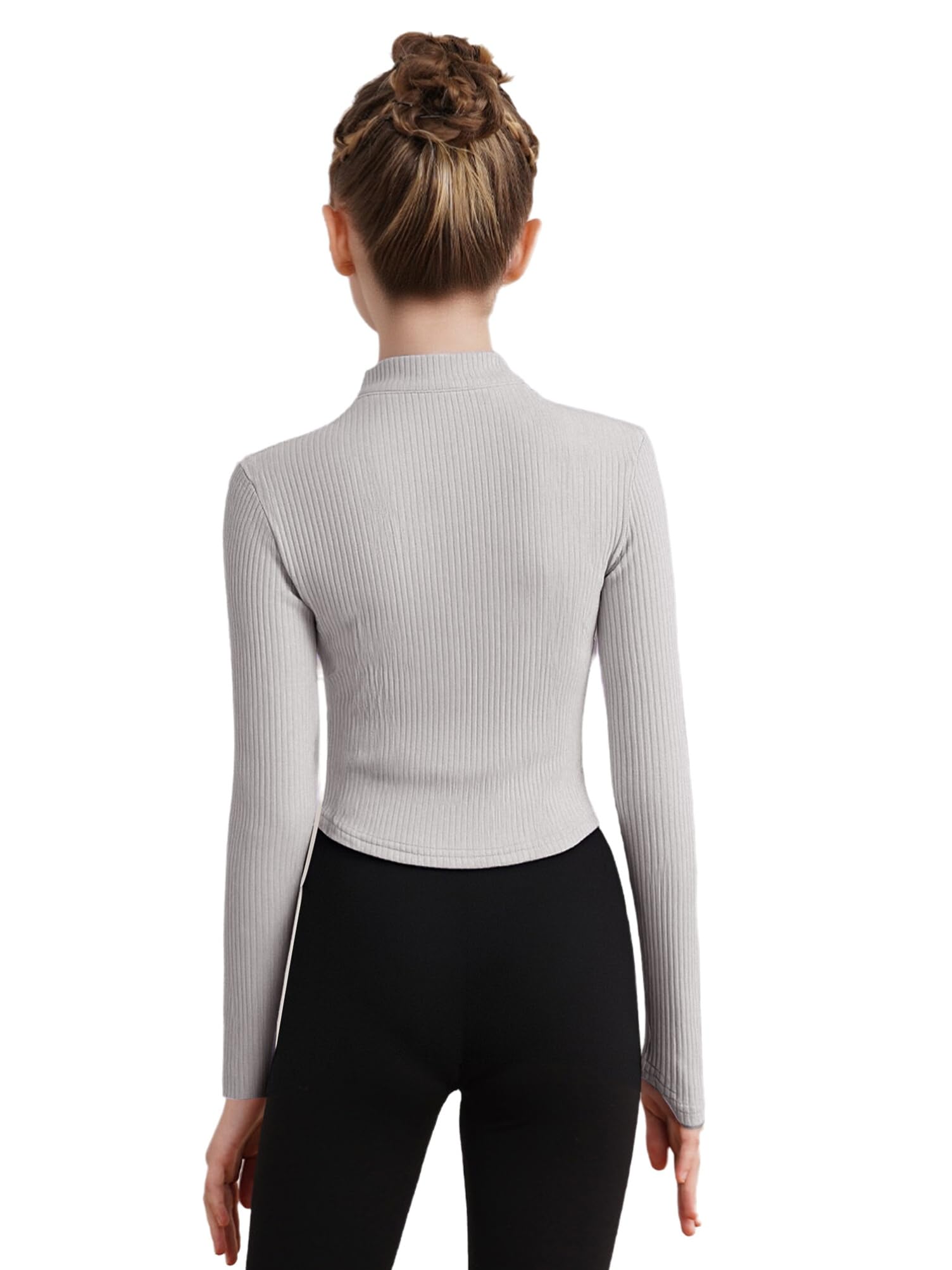 Sportjacke Mädchen Laufjacke Sport Reißverschluss Kinder Langarm T-Shirt Gym Top Oberteil Jacke Yoga Trainingsjacke Fitness Sportshirt