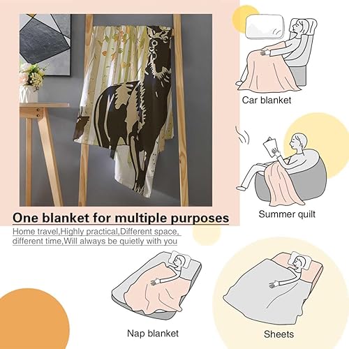 Miniatura 4 de Granny Square Blanket Antlers Decor Creative Manta para Cama Sofa, Couch, Bedroom 70inch X 90inch