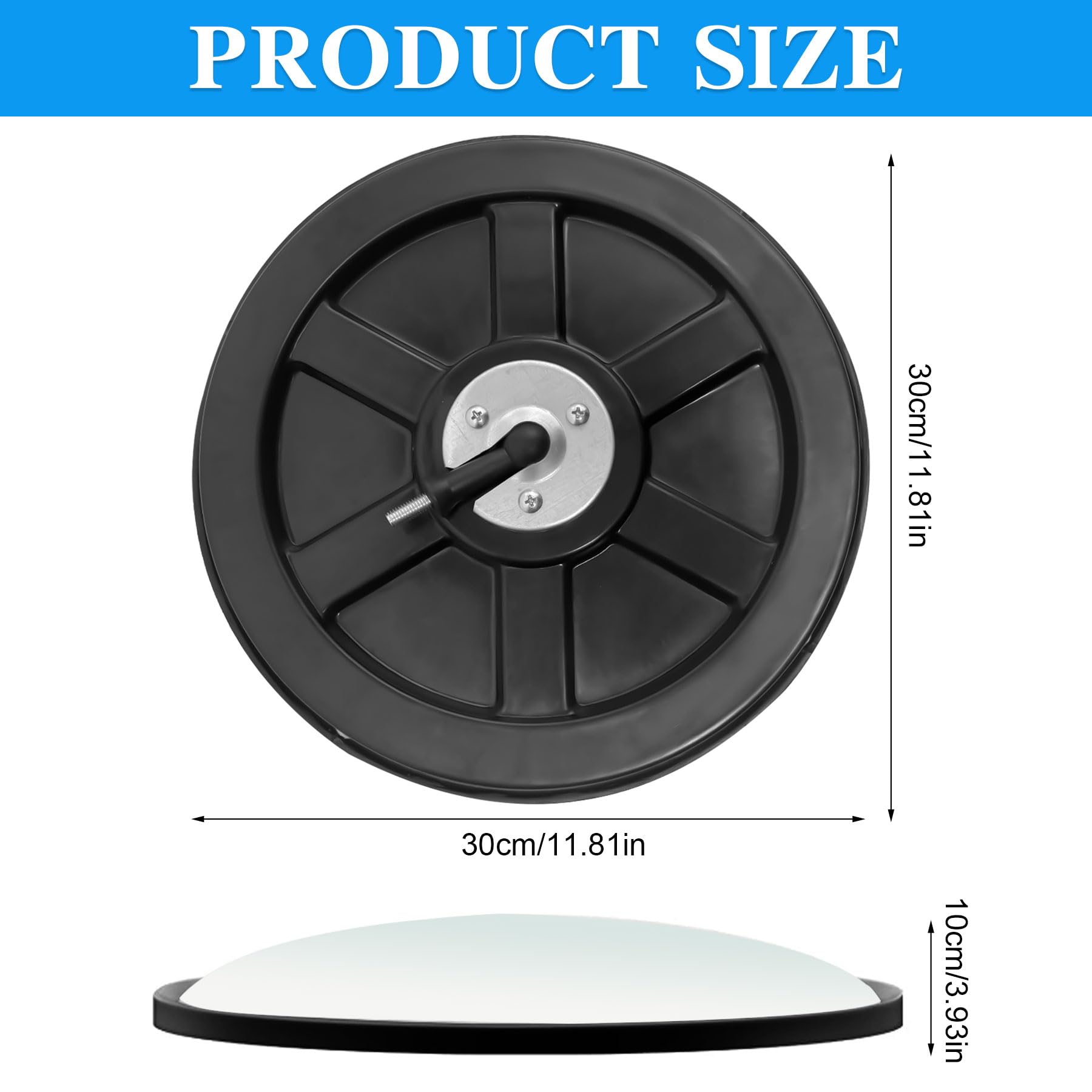 Fauhapyway Miroir Convex Grand Angle 30 Cm – Sécurité Allée, Garage, Entrepôt Avec Support Réglable