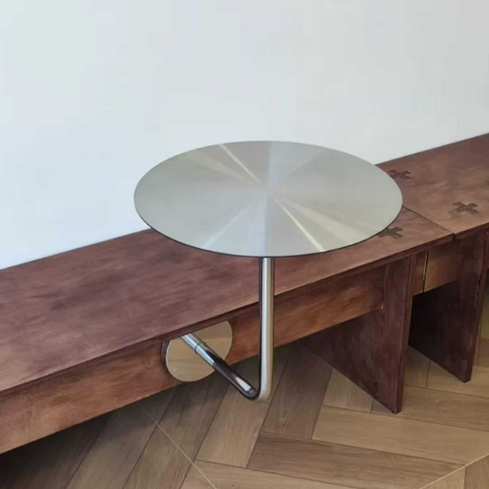 Small Pub Table,Round Bar Table Silver Stainless Steel,