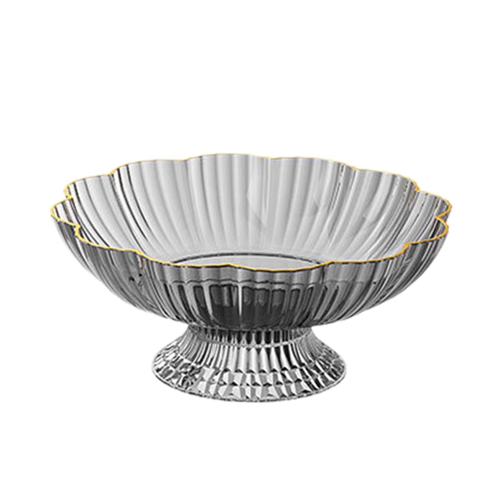 Ktuxzci Gray Decorative Fruit Bowl High Base Snack Holder For Kitchen Counter Providing Functionality While Showcasing Fresh Produce Fruit Serving Bowl Removable