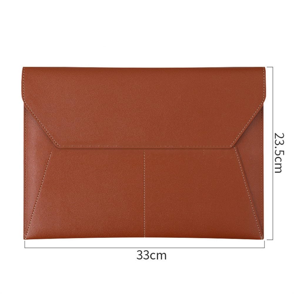 Etui na dokumenty ze skóry PU, Skórzany organizer na dokumenty A4, wielokolorowy, rozmiar 23,5 x 33 cm, opakowanie 2 szt.(Brown)