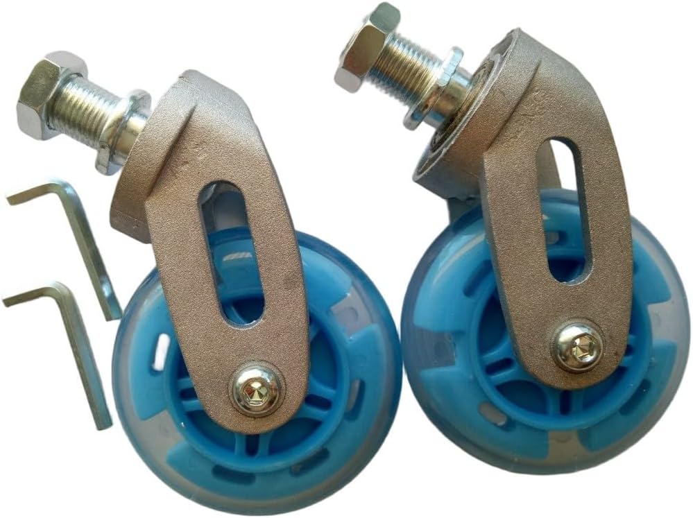 Ruedas de repuesto para tabla de ondas Casterboard de 2 piezas, con soporte de aleación de aluminio, ruedas flash de PU de 80 mm para patinetas para exteriores, compatibles con la mayoría de los modelos(azul)
