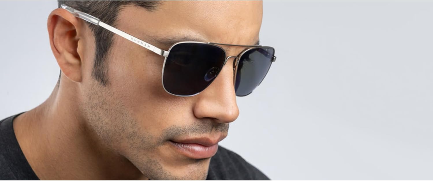 Gunnar Sunglasses - Mustang Chrome Sun Lens - Blue Light Blocking For Outdoor Screen Viewing