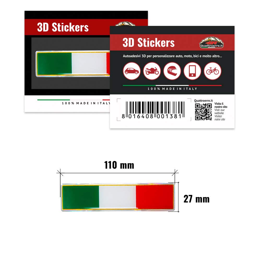 Adesivo Bandiera Italia 3D 110 x 28 mm