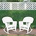 Jeco , Set of 2 Wicker Rocker Chairs, White