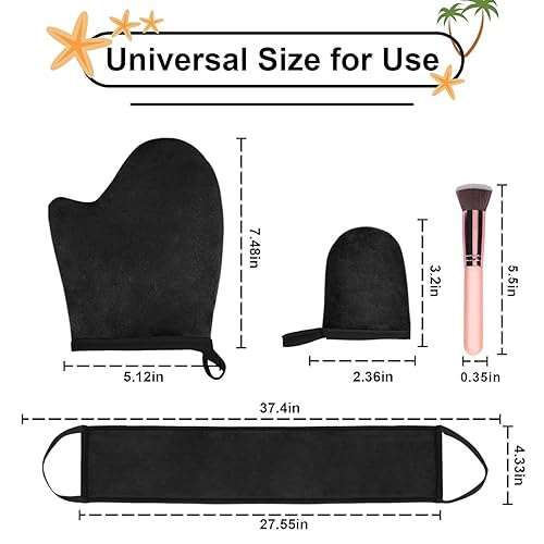 Miniatura 3 de Kit de 4 aplicadores de manopla autobronceadora, guante autobronceador, aplicador de espalda autobronceadora, mini manopla para endurecer la cara,