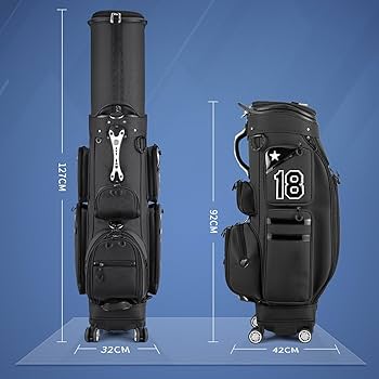 スタイリッシュな黒と赤のゴルフバッグ おまけ付き】アディダス