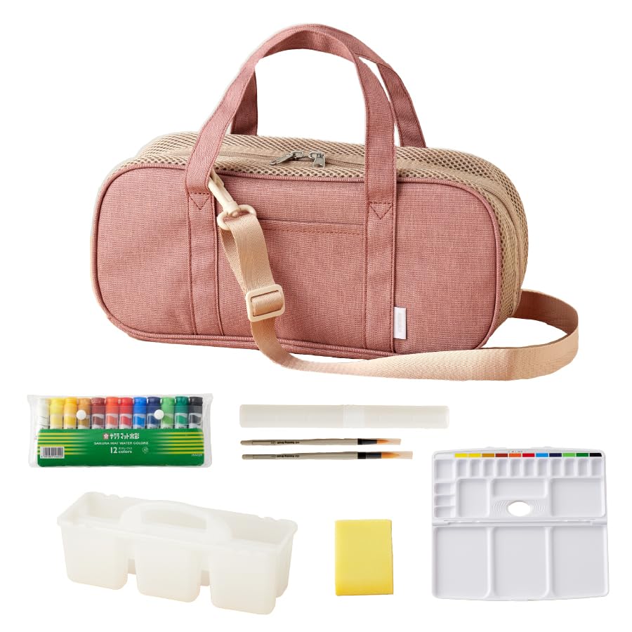 Amazon | 絵の具バッグ絵具道具セット emoka (ローズピンク) | 絵具 通販