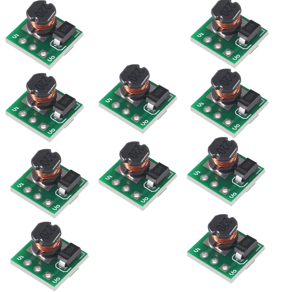 10PCS Voltage Boost Module 3.7V To 5V/8V/9V/12V - Mini Step Up Board With LED Indicator
