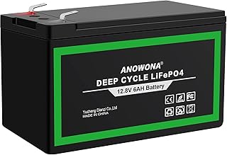 ANOWONA LiFePO4 Deep Cycle Battery 12V 6Ah, 2000+ Cycles, Built-in BMS, Rechargeable, Environment Friendly, Safe, 12V 6Ah ...