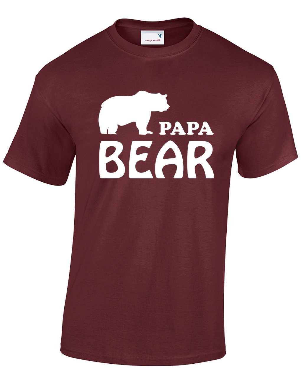 Crown Designs Papa Bear Novelty Gifts for Men & Teenagers T-Shirts Tops - Maroon/X-Large