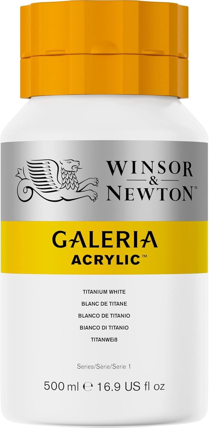 Winsor & Newton Galeria Acrylic Color, 500ml (16.9-oz) Bottle, Titanium White