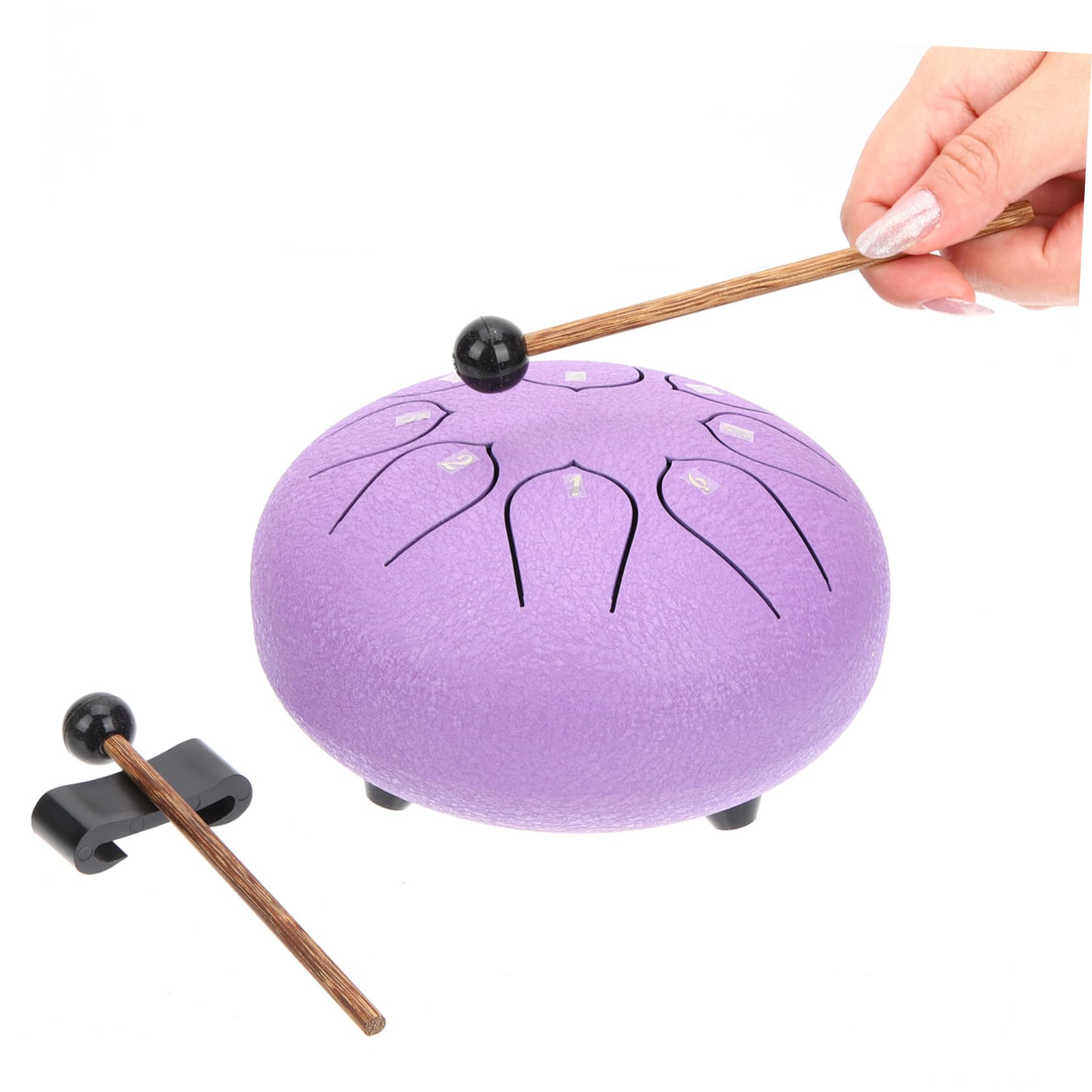 BESPORTBLE Instrumento de Percusión Que Fomenta la Musicalidad de Lengua de Acero al Carbono Portátil de 8 Notas Cuerpo de Madera Púrpura y Reduce el Estrés para Principiantes