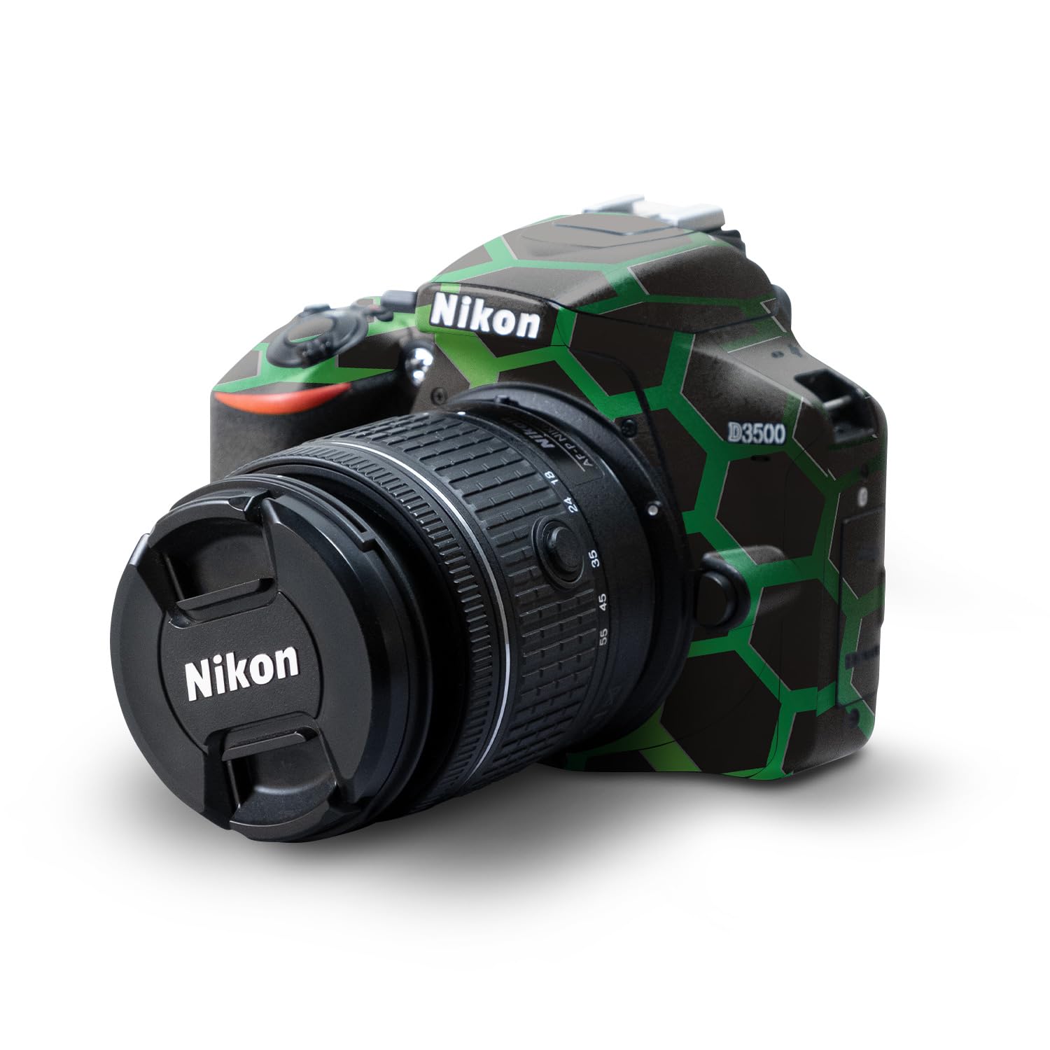 Skin Compatible with Nikon D3500 Camera - Green Hex - Premium 3M Vinyl Protective Wrap Decal Cover - Easy to Apply | Crafted in The USA by MightySkins