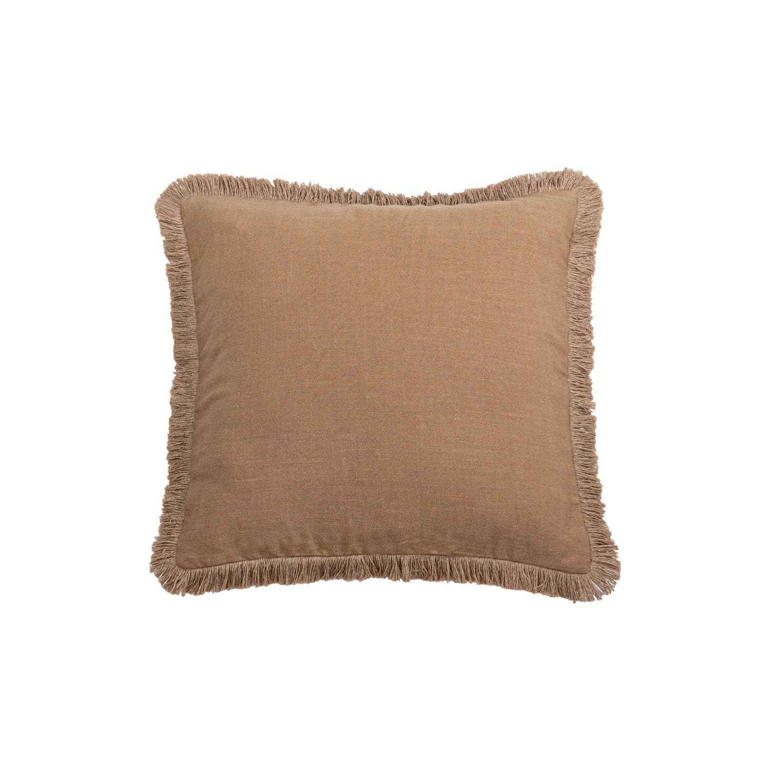 2 Pack Boho Square Throw Pillow Covers Solid Tassel Pillow Cases for Couch Sofa Bed Living Room (Khaki, 18x18 Inch)