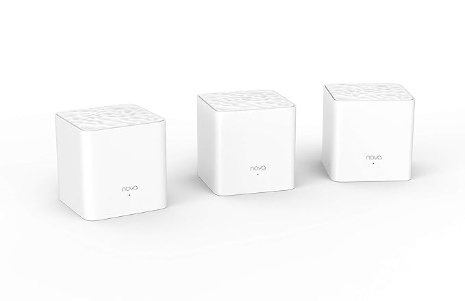 Tenda Nova MW3 Whole Home WiFi Mesh Router System with Coverage up to 3500 sq. ft, Plug and Play (White) - Pack of 3