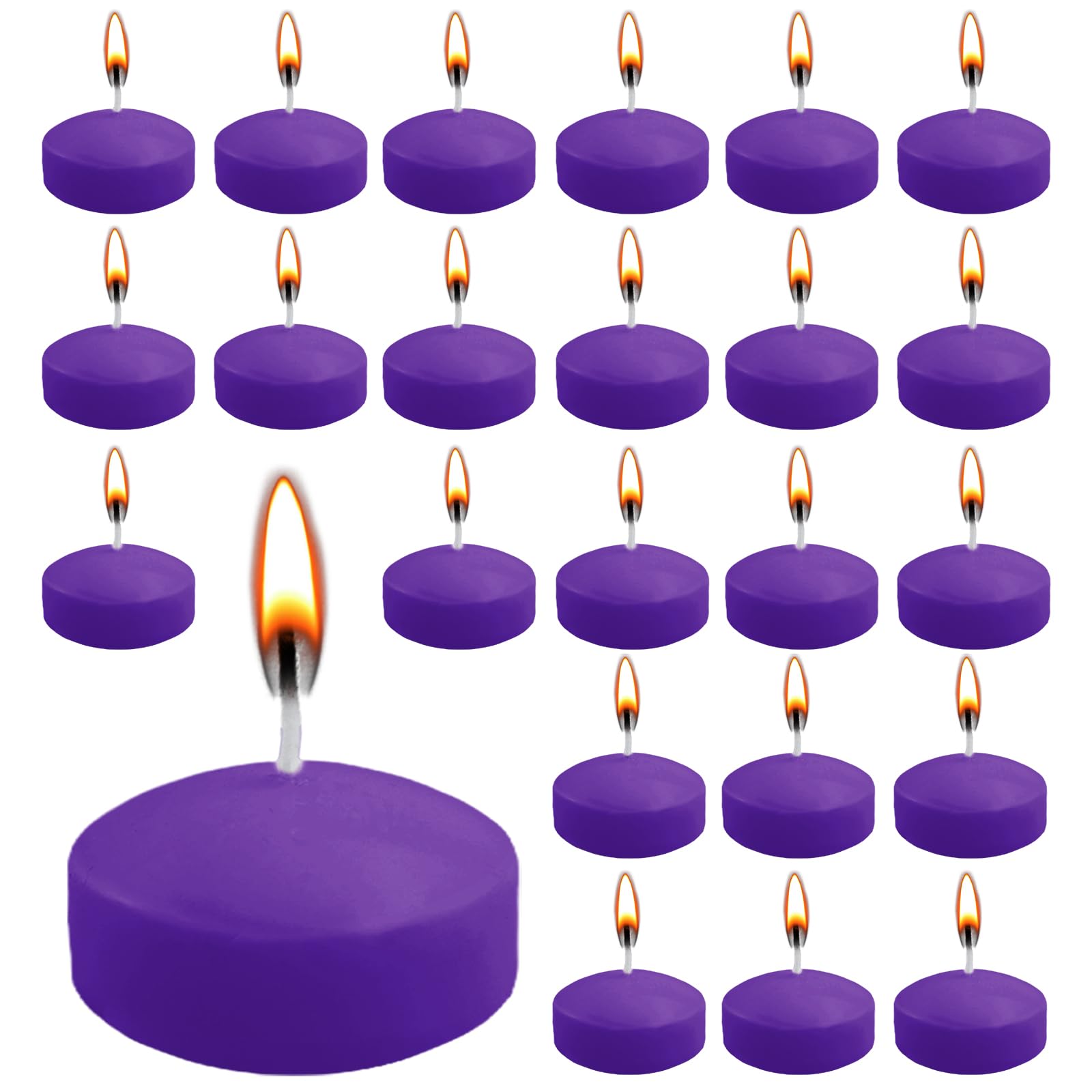 24 candele galleggianti viola, 5 cm, senza profumo, per piscina di nozze, vasca da bagno di San Valentino, cena, decorazione natalizia (viola)
