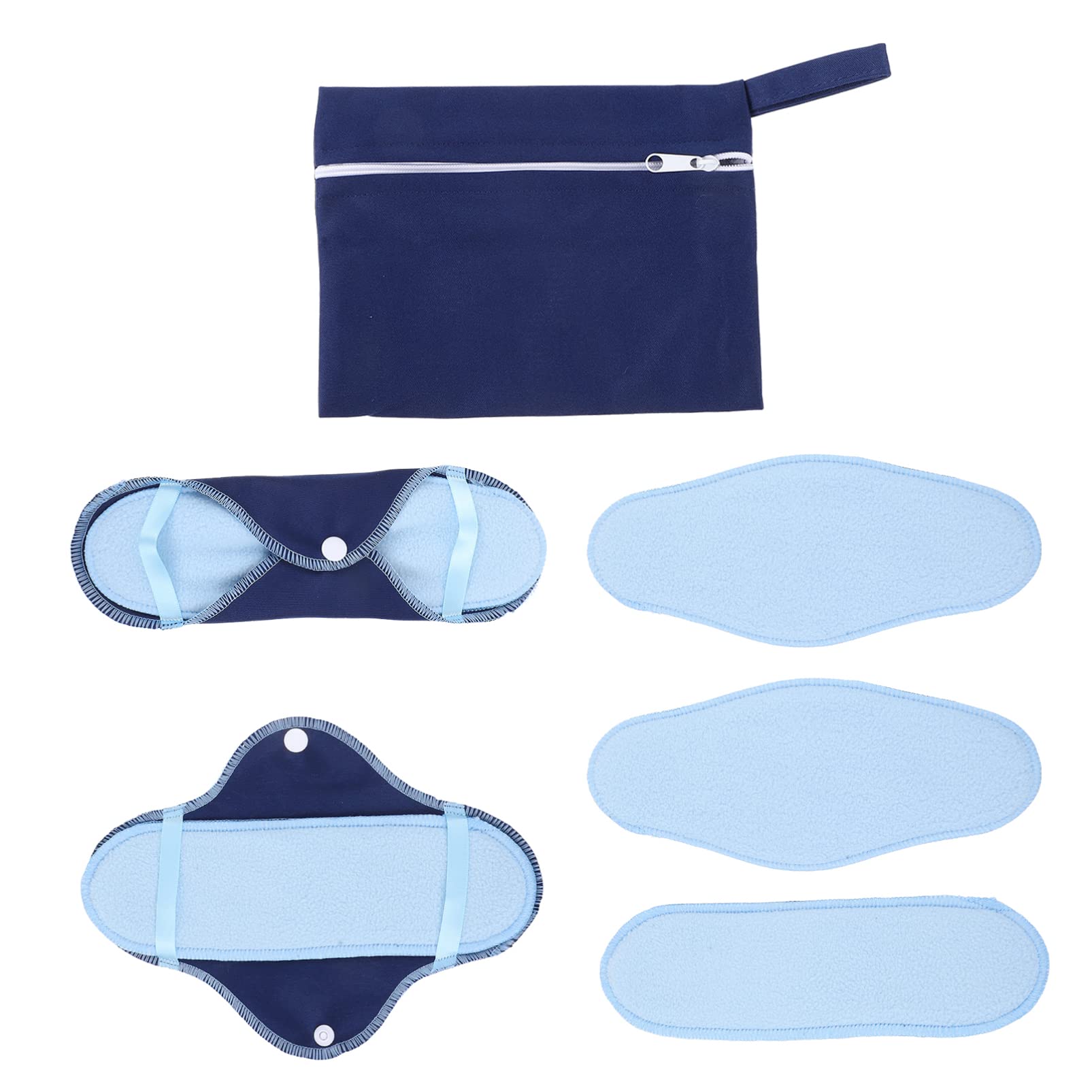 KOMBIUDA 1 Set 8pcs Polar Fleece Sanitary Napkin Washable Period Pads Reusable Sanitary Pad Reusable Nursing Pads Organic Nursing Pads Washable Sanitary Napkins Panty Pads Blue