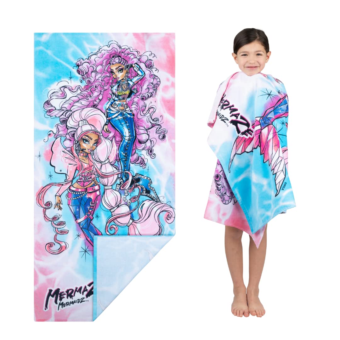 Mermaze Super Soft Cotton Bath/Pool/Beach Towel, 58 in x 28 in, (Official Mermaze Product) by Franco