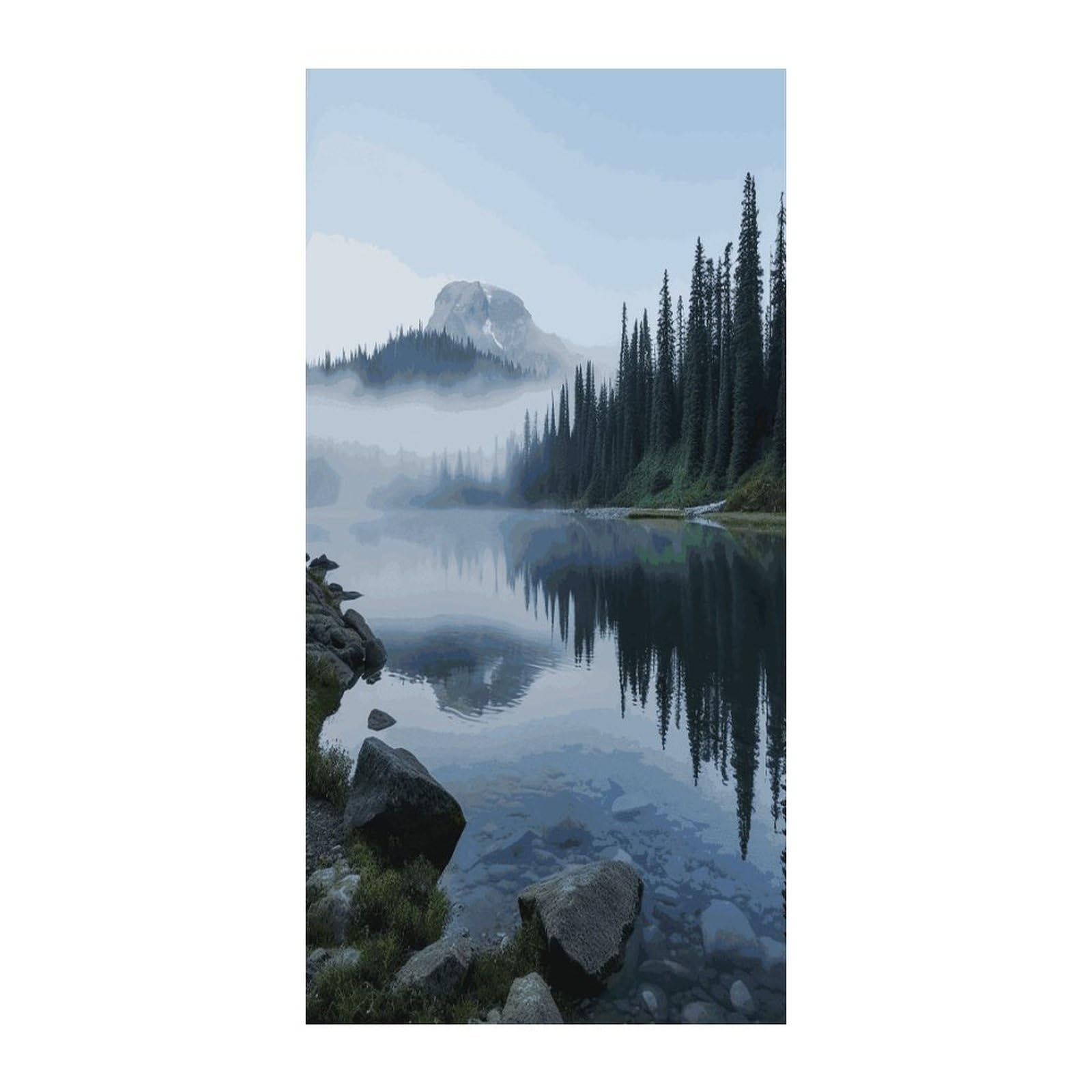 Fekiloot Style Foggy Lake By Mount Rainier Door Curtain Room Divider Curtains