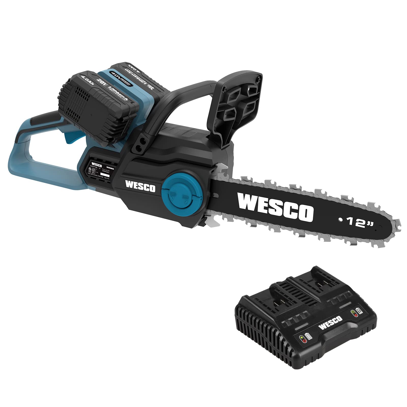 Buy WESCO Cordless Chainsaw 40V, 12Inch Chain Saw, ToolFree Chain