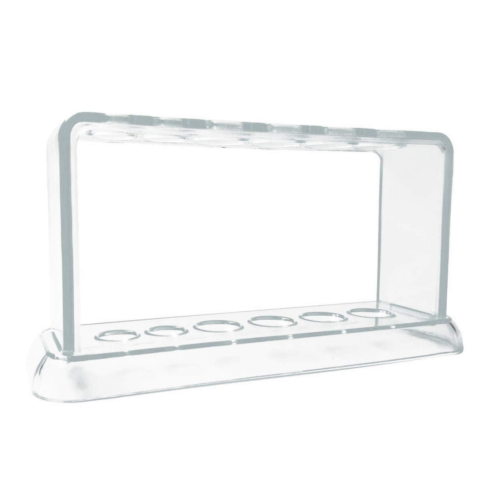 Bordhap Plastic Clear Test Tube Rack 6 Holes Stand Lab Test Tube Stand Shelf School Supply Lab Equipment 16.7X8x3 Cm