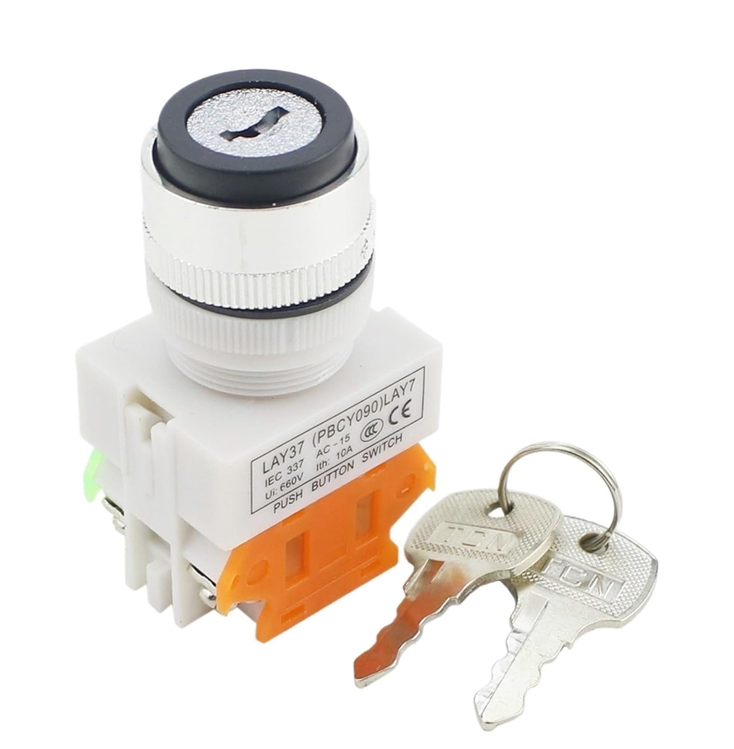 LA38 Interrupteur de verrouillage à clé, sélecteur rotatif, 2 Positions, 3 Positions, AC 380V 10A DPST(3 Position,2NC)