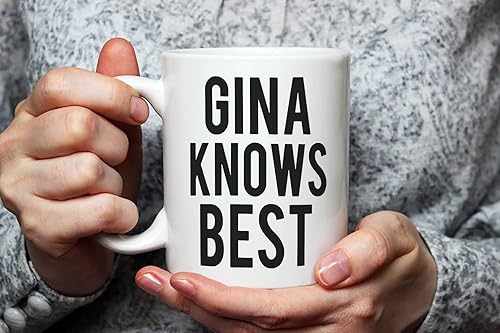 Miniatura 3 de Fonhark - Gina Knows Best Brooklyn 99 - Taza de café divertida para mujer, 11 onzas, color blanco