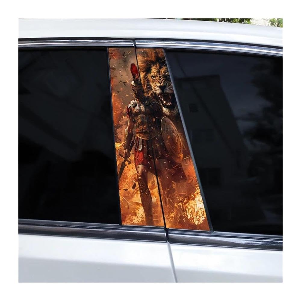 Decorative Items 2pcs Car B-Pillar Sticker Animal Car Doorpost Decal DIY(B)