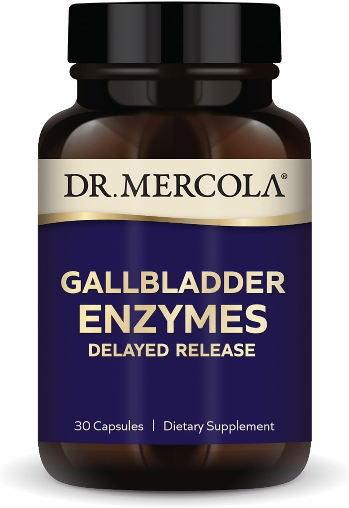 Dr. Mercola Gallbladder Enzymes - Gallbladder & Digestive Health Support - Includes Pancreatic Protease, Amylase & Lipase - Non-GMO, Gluten-Free & Soy-Free - 30 Delayed Release Capsules (30 Servings)