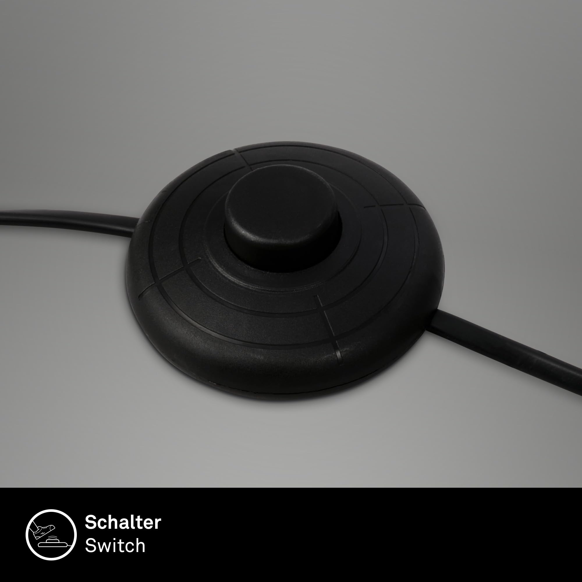 BRILONER – Lampa stojąca jako dekoracja salonu i lampa do czytania, lampa wychylna, lampa do salonu, przycisk nożny, oświetlenie pośrednie, czarna