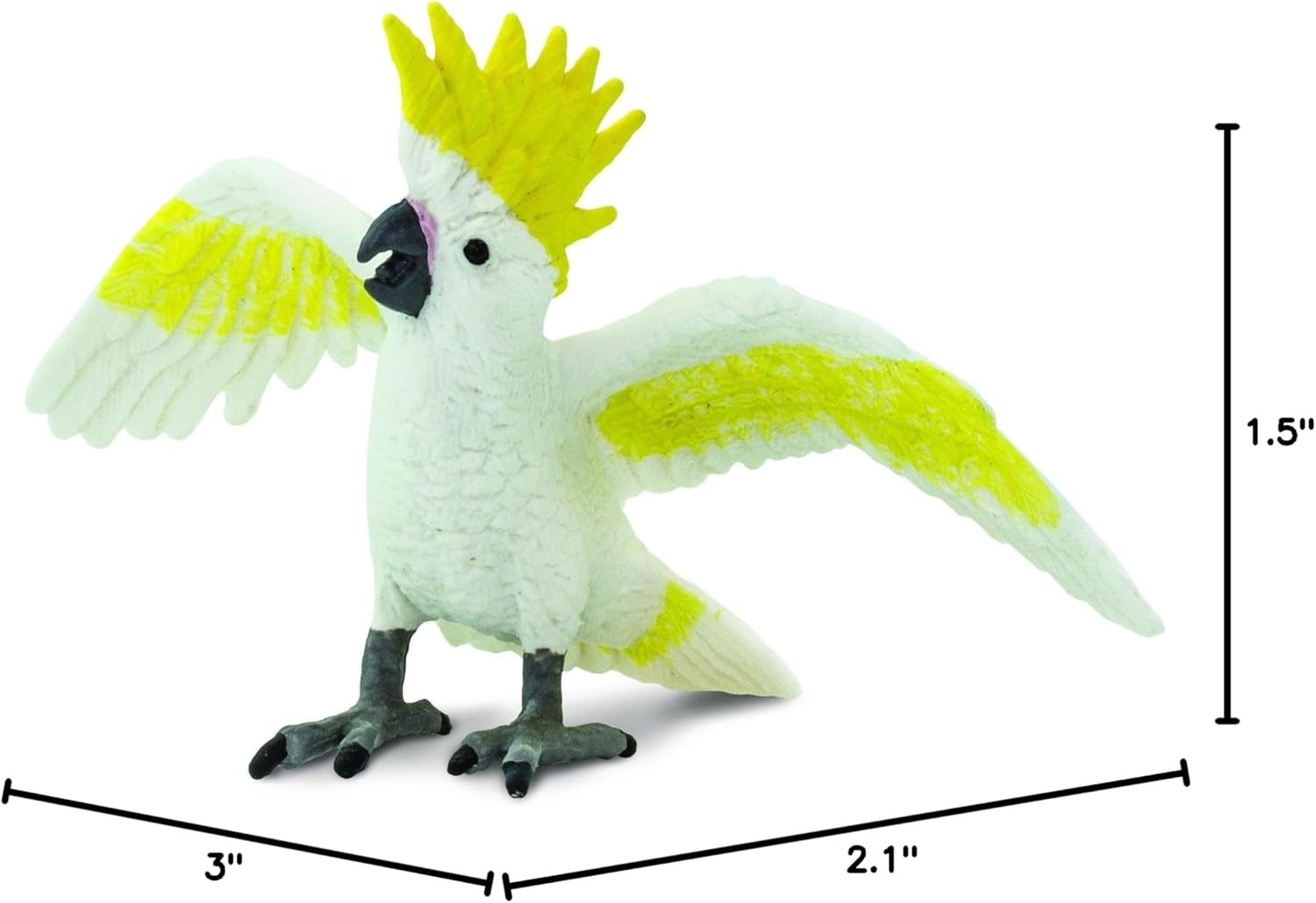 Hand-Painted White and Yellow Cockatoo Figurine