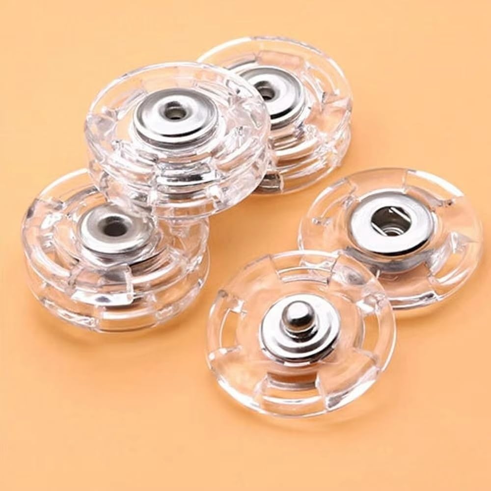 Botones de presión acrílicos transparentes, 10 unidades, botones de presión invisibles para accesorios de costura
