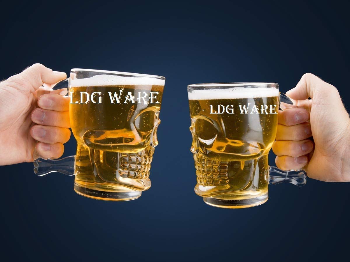 LDG WARE Glass Mug with Wine Glass Jar (Skull Mug, 2 PCS - 500 ML) 3
